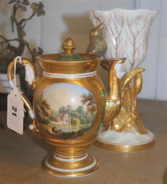 Royal Worcester vase and a Paris coffee pot (2)